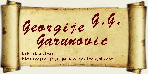 Georgije Garunović vizit kartica